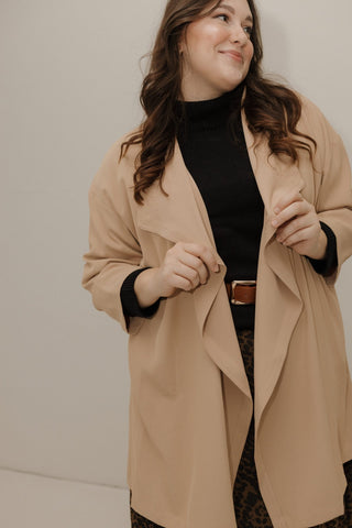 Flowy 3/4 Sleeve Jacket – Warm Sand - Love Marlow