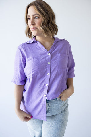 FLOWY BUTTON - UP IN DEWBERRY - Love Marlow