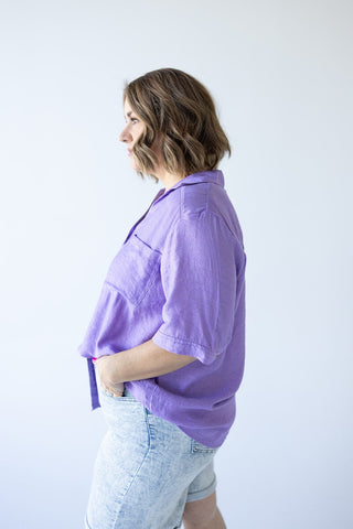 FLOWY BUTTON - UP IN DEWBERRY - Love Marlow