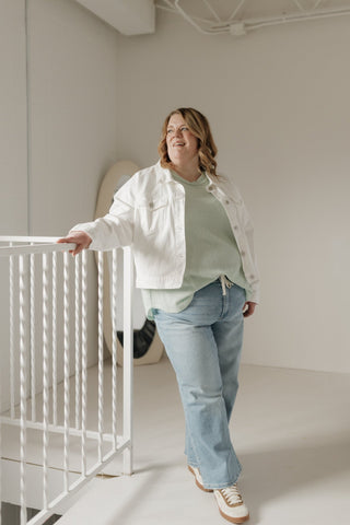 Flowy Raw Edge Detail Crochet Top – Pistachio - Love Marlow