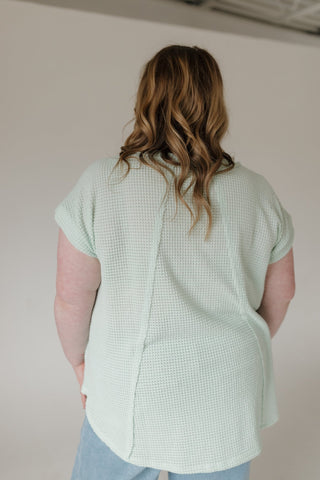 Flowy Raw Edge Detail Crochet Top – Pistachio - Love Marlow