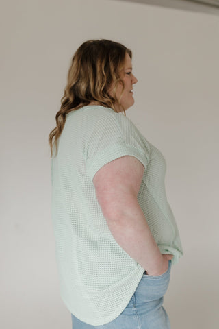 Flowy Raw Edge Detail Crochet Top – Pistachio - Love Marlow