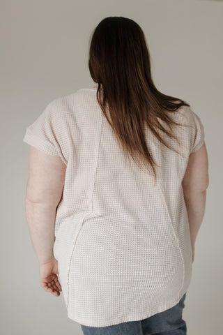 Flowy Raw Edge Detail Crochet Top – Sand - Love Marlow