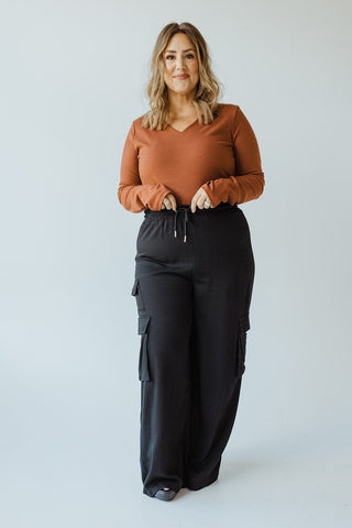 FLOWY WIDE LEG CARGO PANTS - Love Marlow