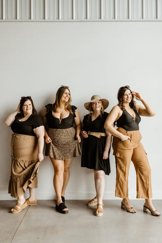FLOWY WIDE LEG CARGO PANTS IN URBAN BRONZE - Love Marlow