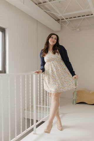 Flutter Sleeve A - Line Knee Length Dress - Love Marlow