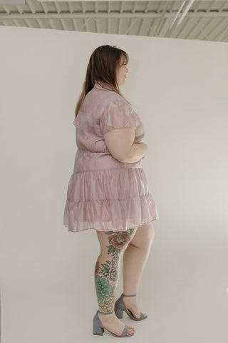 FLUTTER SLEEVE BUTTON FRONT DRESS IN ORCHID - Love Marlow