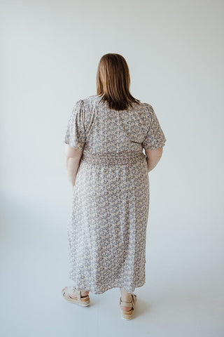 FLUTTER SLEEVE DRESS WITH SLIT IN HAZY SUNSET - Love Marlow