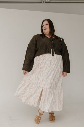 Flutter Sleeve Feminine Midi Dress – Vintage Cream - Love Marlow
