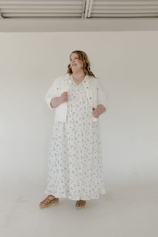 Flutter Sleeve Maxi Sheath Dress – Boho Blues - Love Marlow