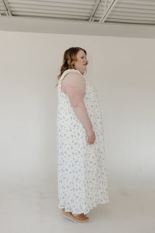 Flutter Sleeve Maxi Sheath Dress – Boho Blues - Love Marlow