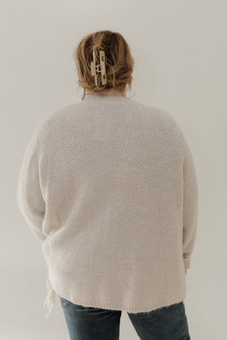 FRINGE EDGE KNIT CARDIGAN – LIGHT TAN - Love Marlow