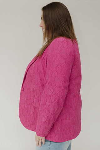 Fuchsia Lace Blazer – Statement Lace Layer - Love Marlow