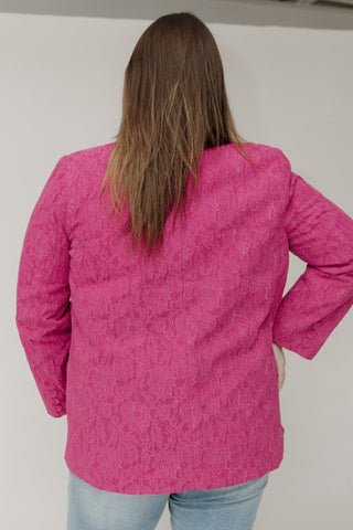 Fuchsia Lace Blazer – Statement Lace Layer - Love Marlow