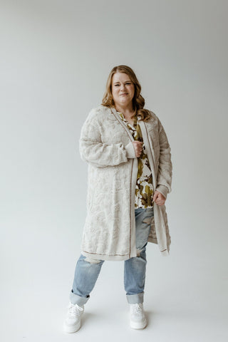FUZZY ANIMAL PRINT CARDIGAN IN BISCOTTI - 20 - Love Marlow
