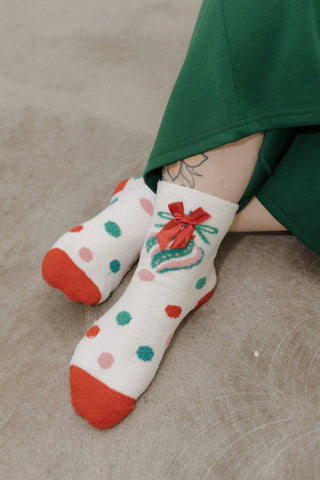 FUZZY FESTIVE ORNAMENT HOLIDAY SOCKS - Love Marlow