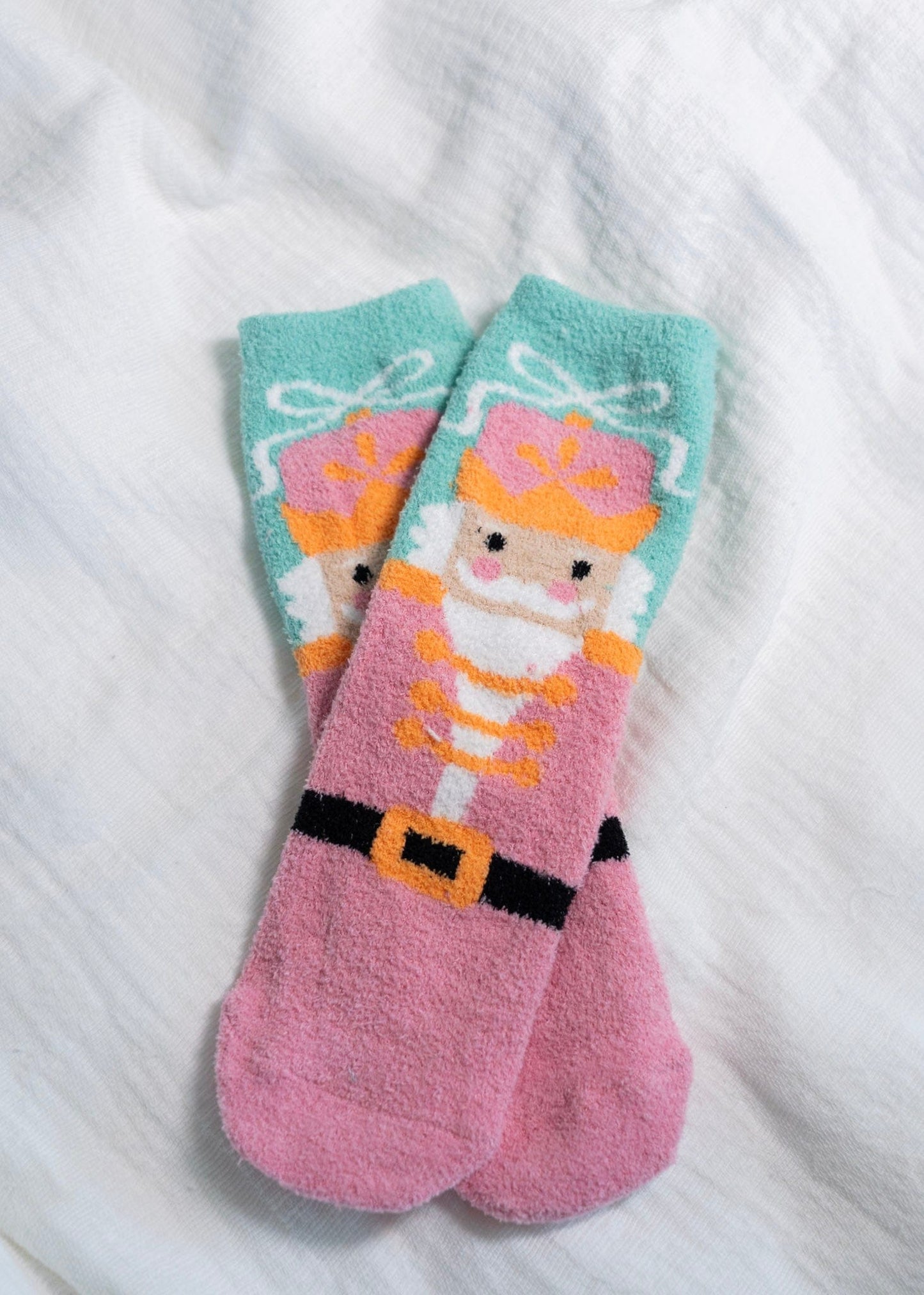 FUZZY NUTCRACKER HOLIDAY SOCKS - Love Marlow