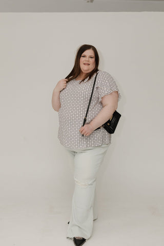 Geo Pop Ruffle Sleeve Blouse - Love Marlow