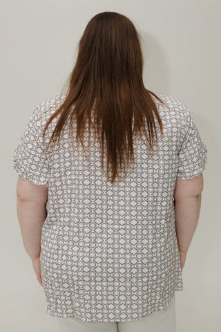 Geo Pop Ruffle Sleeve Blouse - Love Marlow