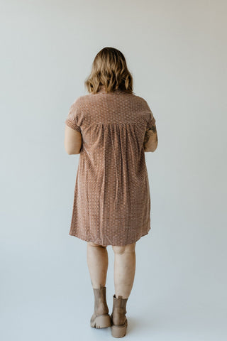 GEOMETRIC PATTERNED BUTTON FRONT DRESS - Love Marlow