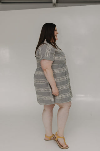 GINGHAM CHECK AND EMBROIDERED DETAIL DRESS - Love Marlow