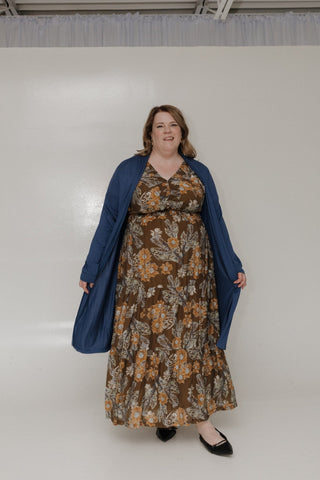 GOLDEN BLOOM SMOCKED WAIST FLORAL MAXI DRESS - Love Marlow
