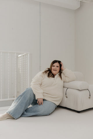 HALF - ZIP SHERPA PULL OVER - Love Marlow