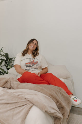 “Hanging Out the Passenger Side” FUNNY CHRISTMAS CREWNECK TEE – SANTA & RUDOLPH HOLIDAY GRAPHIC TEE - Love Marlow