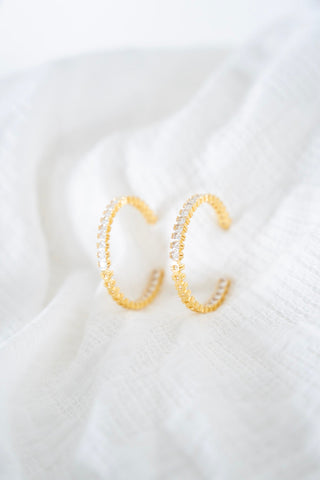 Harper Bold & Beautiful Diamond Hoop Earrings – Waterproof - Love Marlow