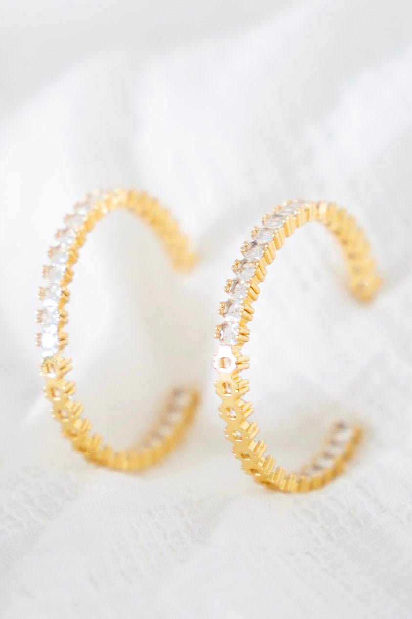 Harper Bold & Beautiful Diamond Hoop Earrings – Waterproof - Love Marlow