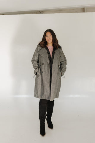 HERRINGBONE JACKET WITH DETACHABLE VEST AND HOOD - Love Marlow