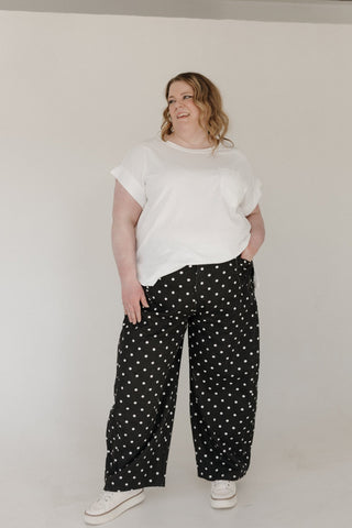 High - Rise Polka Dot Denim Pants – Black & White - Love Marlow