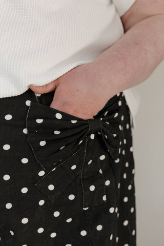 High - Rise Polka Dot Denim Pants – Black & White - Love Marlow