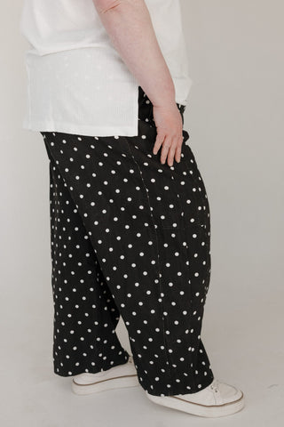 High - Rise Polka Dot Denim Pants – Black & White - Love Marlow