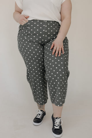 High - Rise Polka Dot Denim Pants – Denim & White - Love Marlow