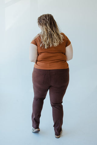 HIGH - RISE SUPER STRETCHY RELAXED SKINNY JEANS IN COFFEEHOUSE - Love Marlow