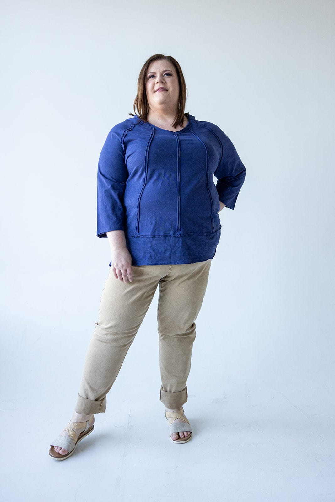 HIGH - RISE SUPER STRETCHY RELAXED SKINNY JEANS IN WASHED KHAKI - 14 - Love Marlow