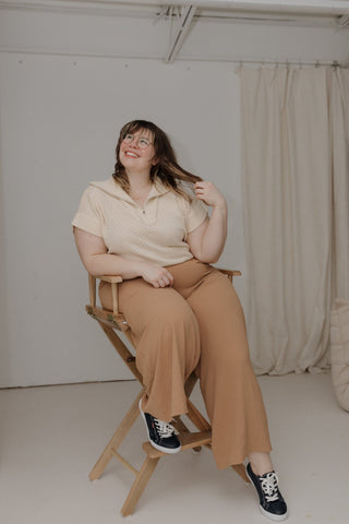 High Waisted Pleated Wide Leg Pant - Love Marlow