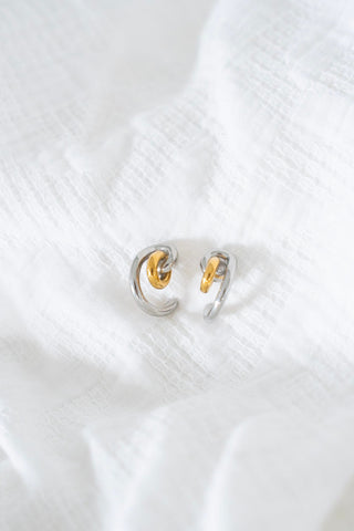 Hillary Two Tone Hoops – Waterproof & Versatile - Love Marlow