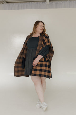HOODED PLAID CAPE - One Size - Love Marlow