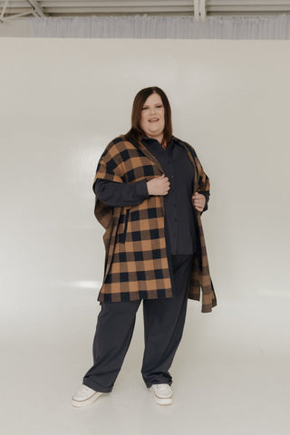 HOODED PLAID CAPE - One Size - Love Marlow
