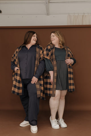 HOODED PLAID CAPE - One Size - Love Marlow