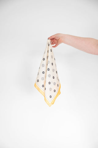 Italian Countryside Floral Silk - Feel Scarf – Luxe Neutral Square Bandana - Love Marlow