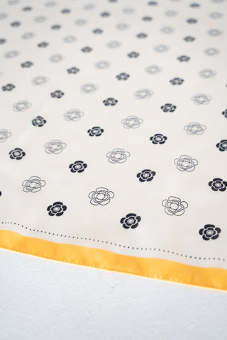 Italian Countryside Floral Silk - Feel Scarf – Luxe Neutral Square Bandana - Love Marlow