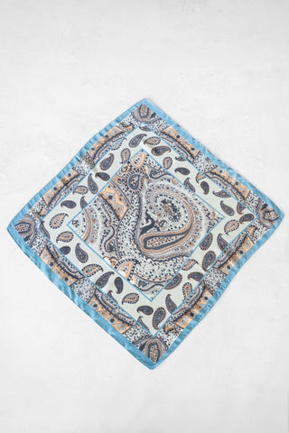 Italian Waters Luxe Paisley Silk Scarf – Square Bandana - Love Marlow