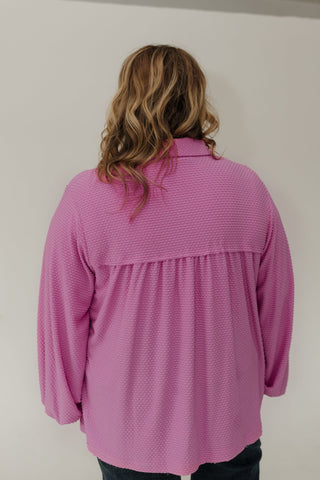 Jacquard Blouson Top – Vibrant Pink - Love Marlow