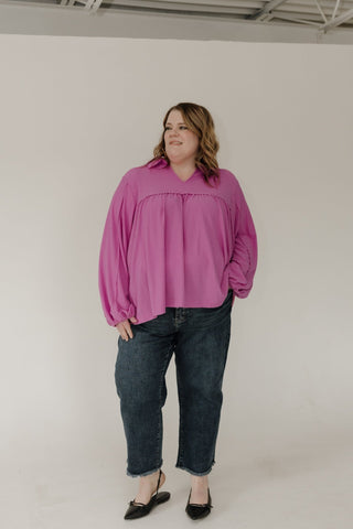 Jacquard Blouson Top – Vibrant Pink - Love Marlow