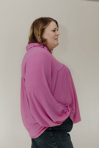 Jacquard Blouson Top – Vibrant Pink - Love Marlow