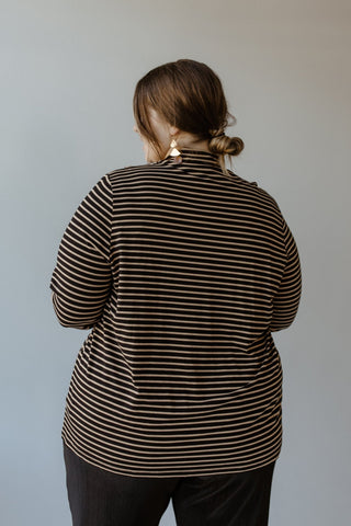 JERSEY KNIT LONG - SLEEVE STRIPED TURTLENECK - Love Marlow