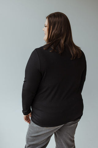 JERSEY KNIT LONG - SLEEVE TURTLENECK IN BLACK - Love Marlow